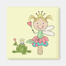 Fée de grenouille - T-shirts et cadeaux blonds Aimants Pour Réfrigérateur