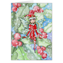 Fée de houx de carte de Noël par l'aquarium popula