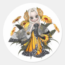 Fée de papillon de monarque autocollants
