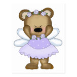 Fée d'ours de bébé bleu carte postale