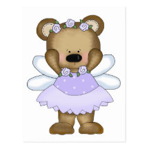 Fée d'ours de bébé bleu carte postale