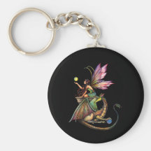 Fée et dragon des globes du dragon par l'aquarium  porte-clé