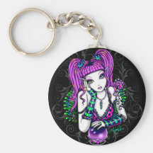 Fée Keychain d'arc-en-ciel de boule de cristal d'E Porte-clés