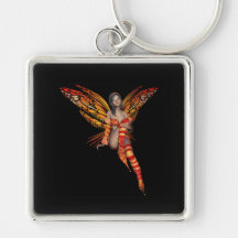 Fée orange 7 de papillon de lutin de monarque - porte-clé