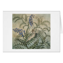 Fée parmi les fougères carte de vœux