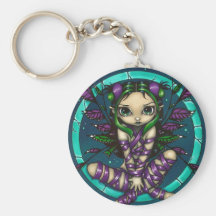 "Fée pourpre" Keychain de ruban Porte-clé