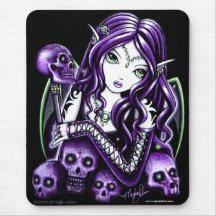 Fée pourpre Mousepad de crâne de belladone Tapis De Souris