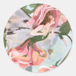 Fée rose de fleur - petit autocollant