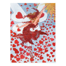Fée rouge de l'amour cartes postales