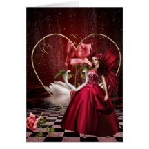 Fée rouge de Saint-Valentin Cartes De Vœux