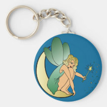 Fée sur la lune Keychain Porte-clef