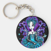 Fée turquoise Keychain de tutu de joueur de pipeau Porte-clef