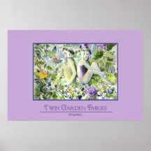 Fées jumelles de jardin posters