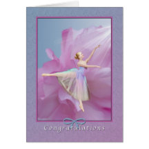 Félicitations, considérant de danse, ballerine cartes de vœux