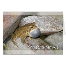 Félicitations de grenouille d'étang cartes de vœux