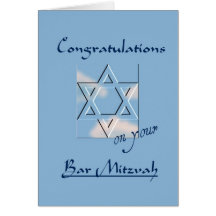 Félicitations sur votre barre Mitzvah ! - Bleu Carte De Vœux