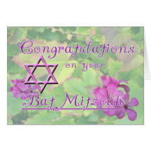Félicitations sur votre bat mitzvah ! cartes de vœux
