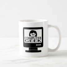 Femelle de fille de geek d'ordinateur tasse