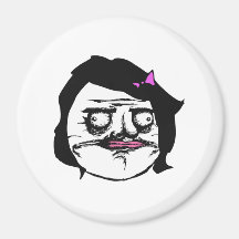 Femelle noire je visage comique Meme de rage de Gu Magnets