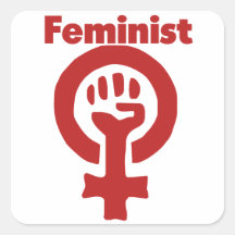 Féministe Autocollants Carrés