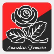 féministe d'anarchiste autocollant carré