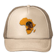 Femme africaine sur le continent casquettes