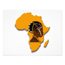 Femme africaine sur le continent faire-parts