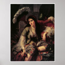 Femme algérienne et son esclave, 1860 affiche