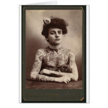 Femme américaine tatouée carte de vœux