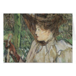 Femme avec des gants par Toulouse Lautrec, art vin Cartes De Vœux