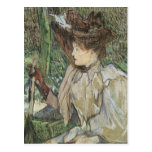 Femme avec des gants par Toulouse Lautrec, art vin Cartes Postales