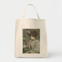 Femme avec des gants par Toulouse Lautrec, art vin Sac En Toile