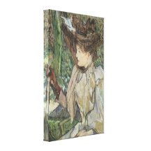 Femme avec des gants par Toulouse Lautrec, art vin Toile Tendue