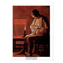 Femme avec la puce par visite Georges De de La Carte Postale