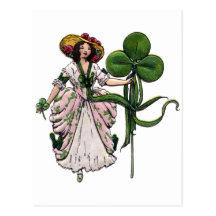 Femme avec le jour vintage de Patrick de saint de  Cartes Postales
