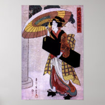 Femme avec le parapluie 2 affiche
