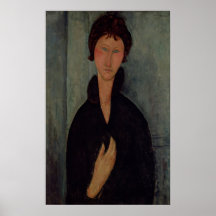 Femme avec les yeux bleus, c.1918 affiche