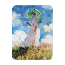 Femme avec un parasol Claude Monet Magnets Souples