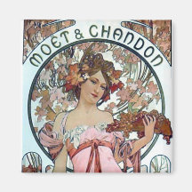 femme blanche de champagne d'étoile d'art déco de  magnets pour réfrigérateur