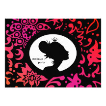 Femme colorée de couronne d'invitation de partie d