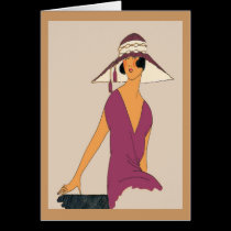Femme dans le chapeau pourpre cartes