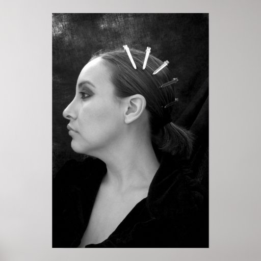 Femme dans le profil affiche