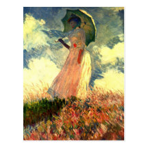 Femme de Monet avec le parasol Carte Postale