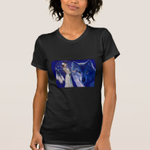 Femme de Natif américain et conception bleue de lo T-shirt