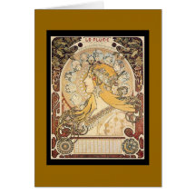Femme de Nouveau d'art de Mucha Carte De Vœux