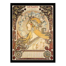 Femme de Nouveau d'art de Mucha Carte Postale