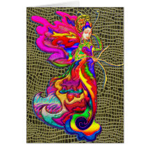 Femme de papillon de la Chine Carte De Vœux