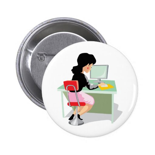 FEMME de PATRON d'EMPLOYÉ DE BUREAU occupations-04 Badges