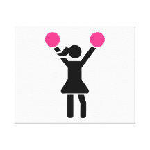 Femme de pom-pom girl toile tendue
