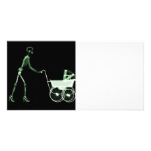 FEMME DE RAYON X ET VOITURE D'ENFANT SQUELETTIQUES PHOTOCARTE CUSTOMISÉE